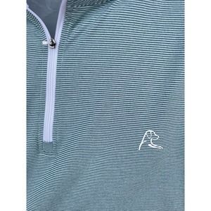 Green and White Striped Rhoback Lightweight 1/4 Zip Pullover Spring Essential
